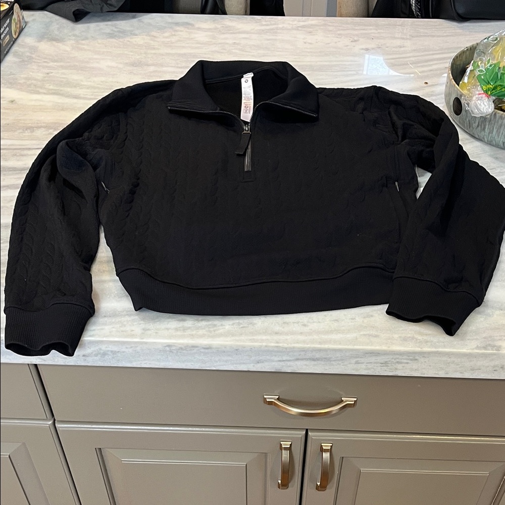 Black Quarter-Zip Pullover